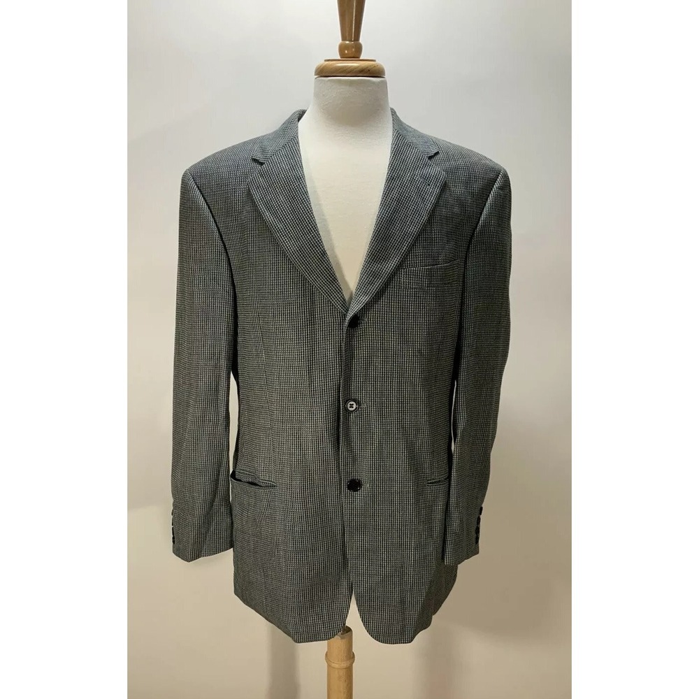 BOSS Hugo Men's Blazer Three Buttons Size 40R Gray Plaid